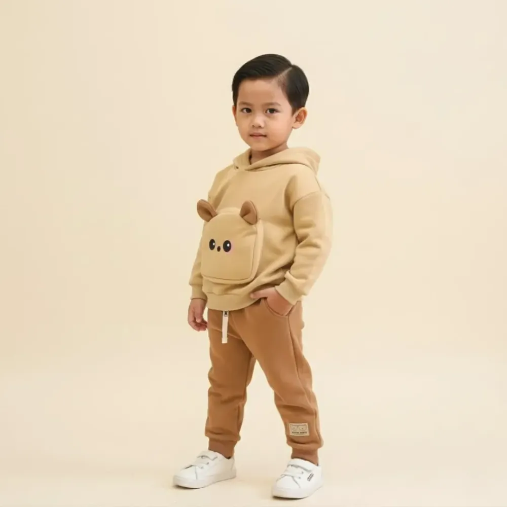 Set Boy Brown Teddy Collar