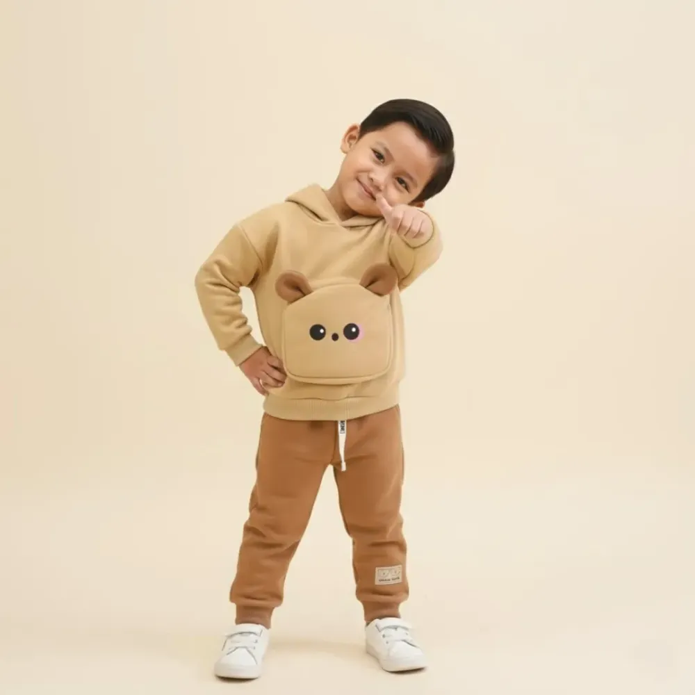 Set Boy Brown Teddy Collar — tampilan lain