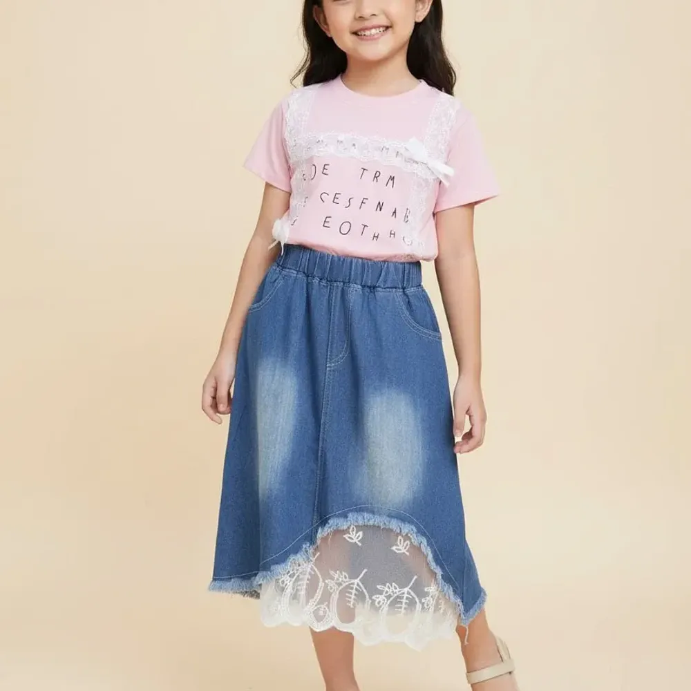 Set Girl Long Skirt Lace - Foto 2