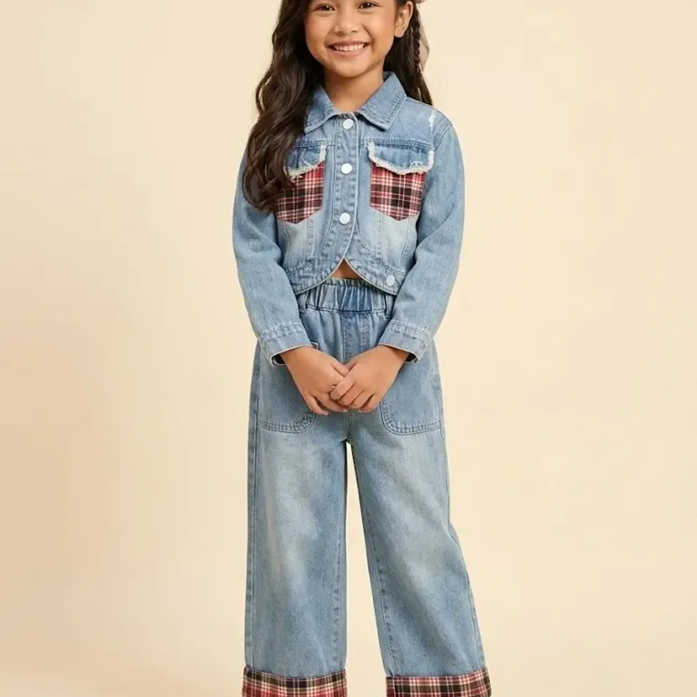 Set Girls Red Pocket Denim