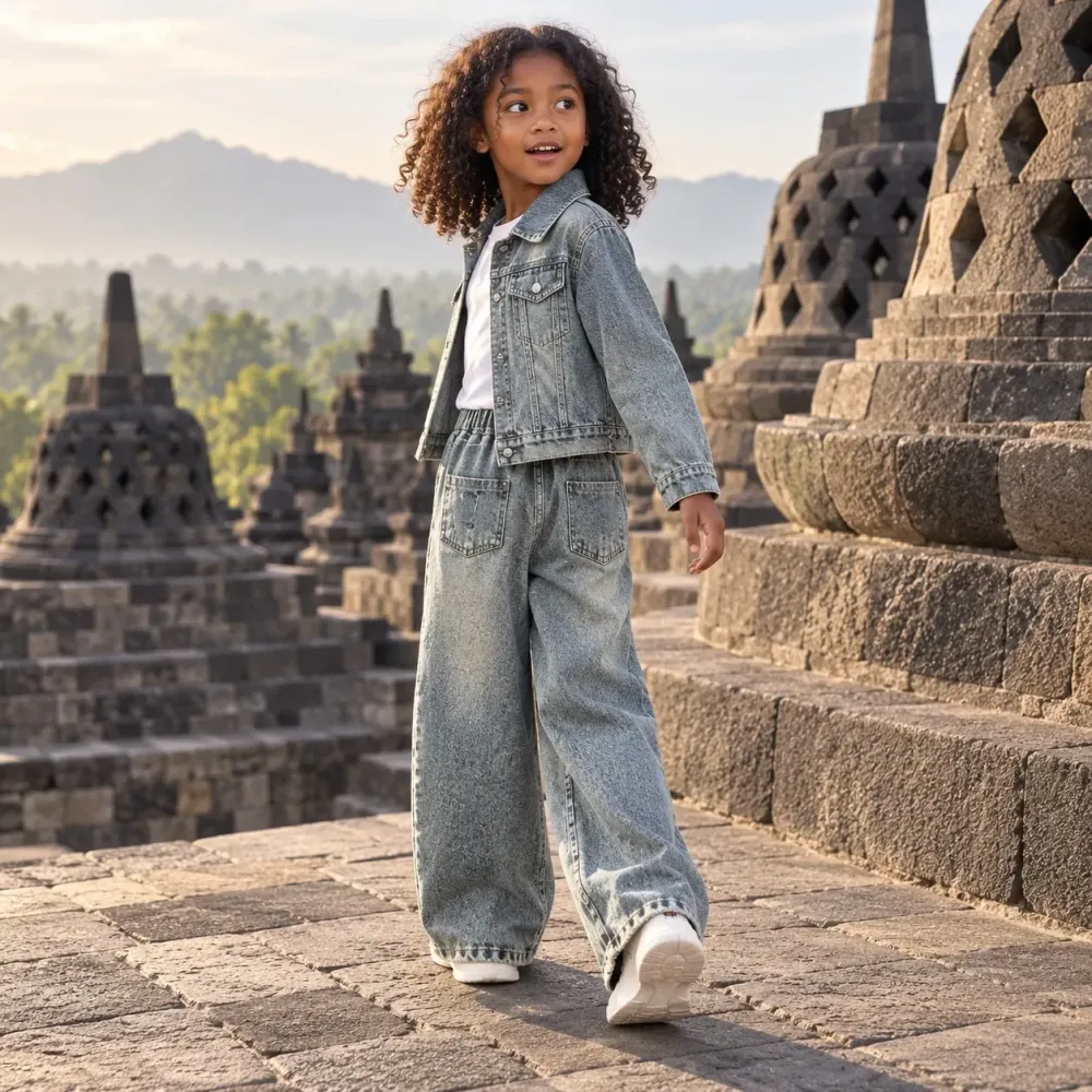 Set Girls Front Pocket Denim