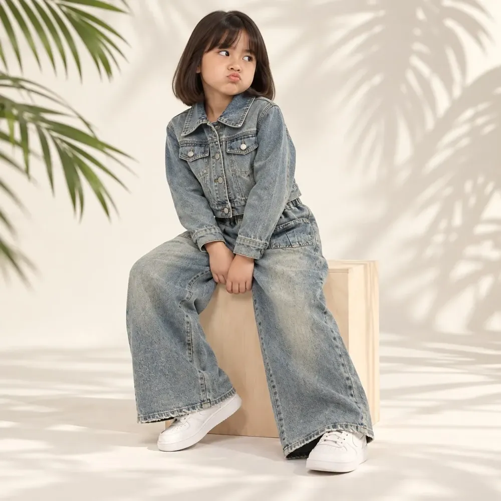 Set Girls Front Pocket Denim - Foto 2