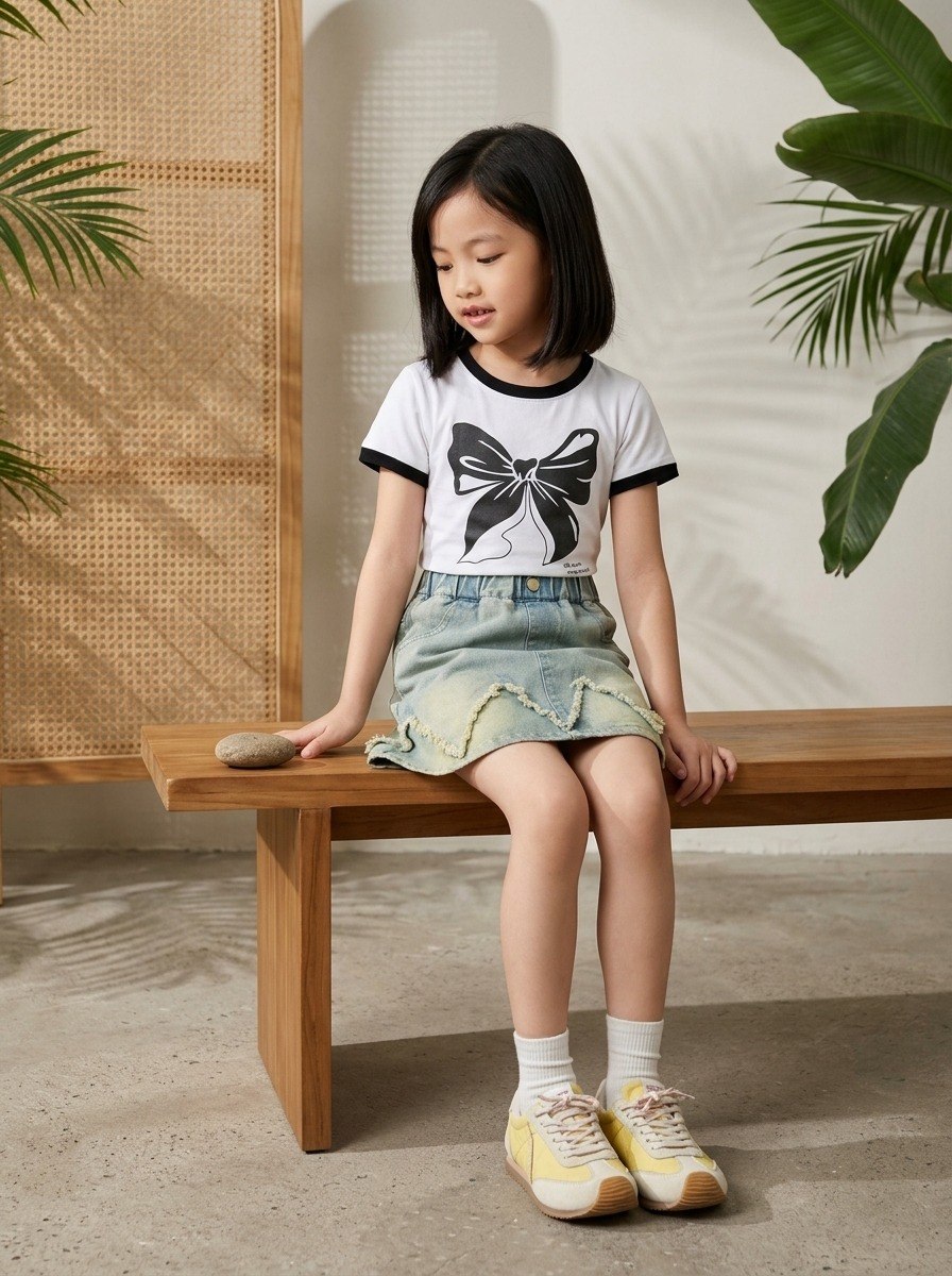 Skirt Girl Half Knee Denim