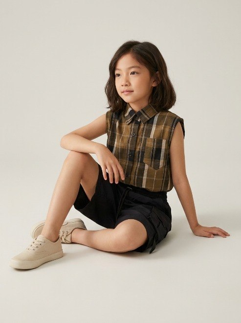 Set Girls Tartan Casual Cargo - Foto 1