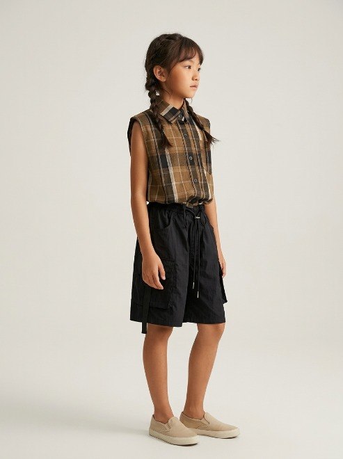 Set Girls Tartan Casual Cargo