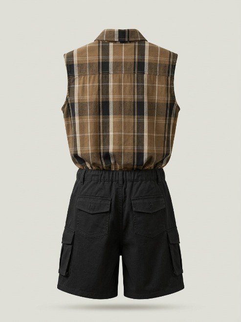 Set Girls Tartan Casual Cargo - Foto 4