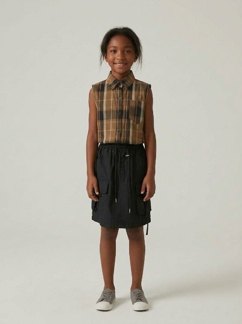 Set Girls Tartan Casual Cargo - Foto 5