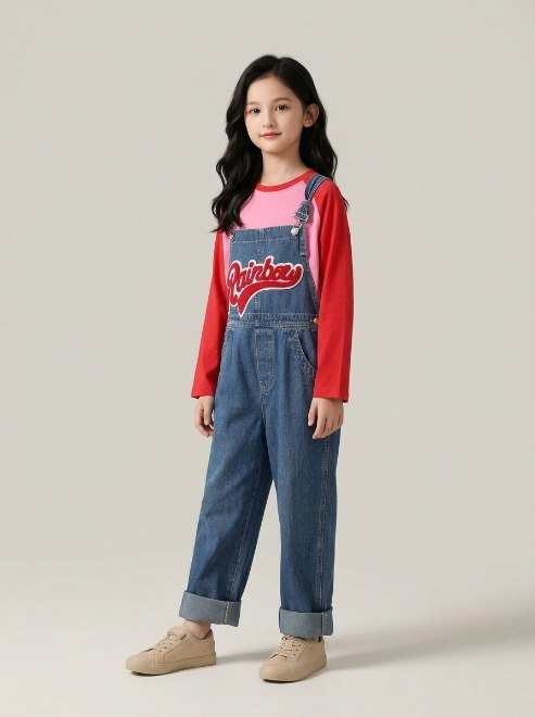 Set Girls Rainbow Trench — tampilan lain