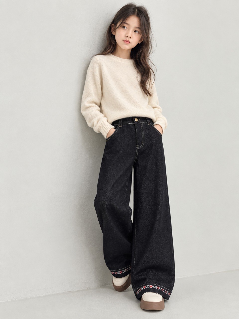 Pants Girl Polished Black Denim