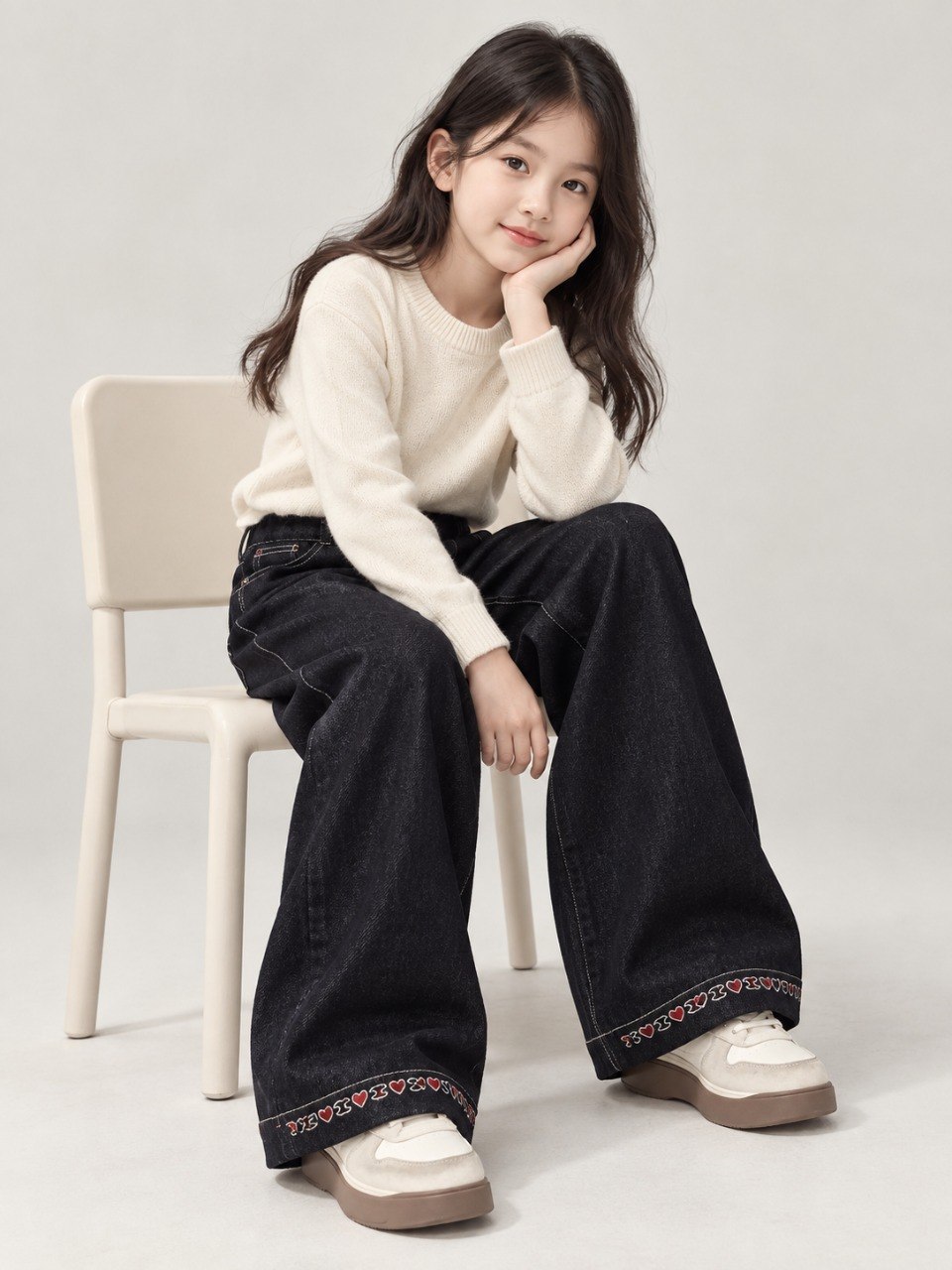 Pants Girl Polished Black Denim