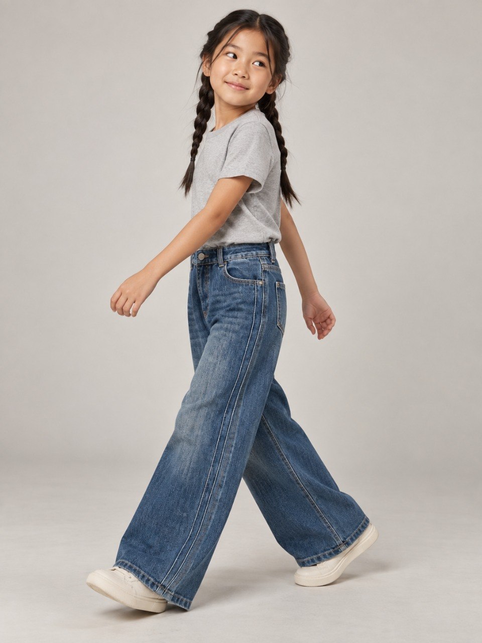 Pants Girls Folk Stripe Denim - Foto 4
