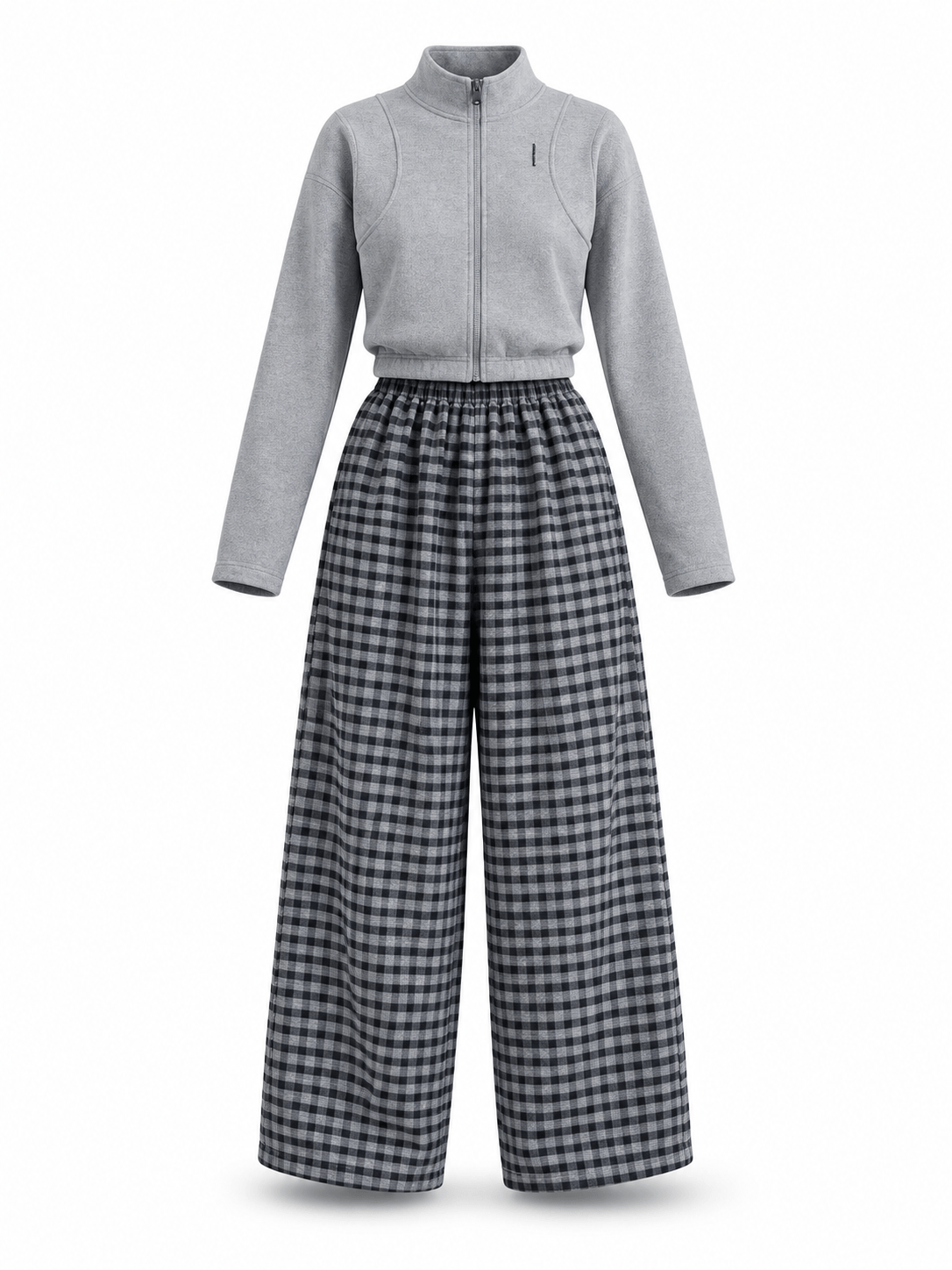 Set Girls Grey Tartan Swag