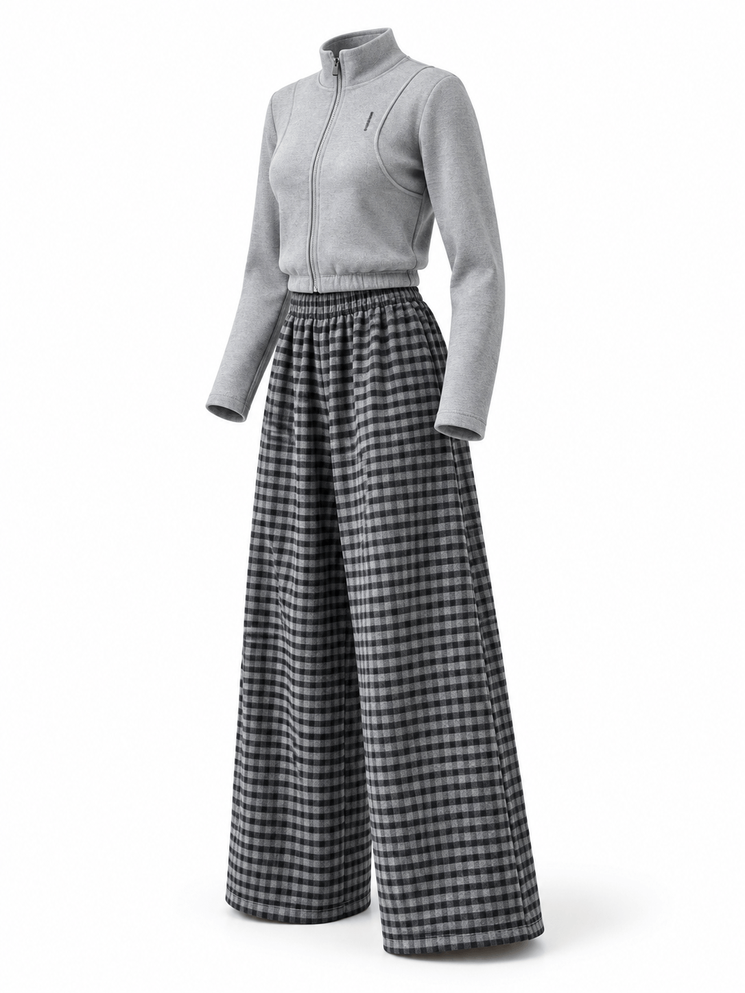 Set Girls Grey Tartan Swag