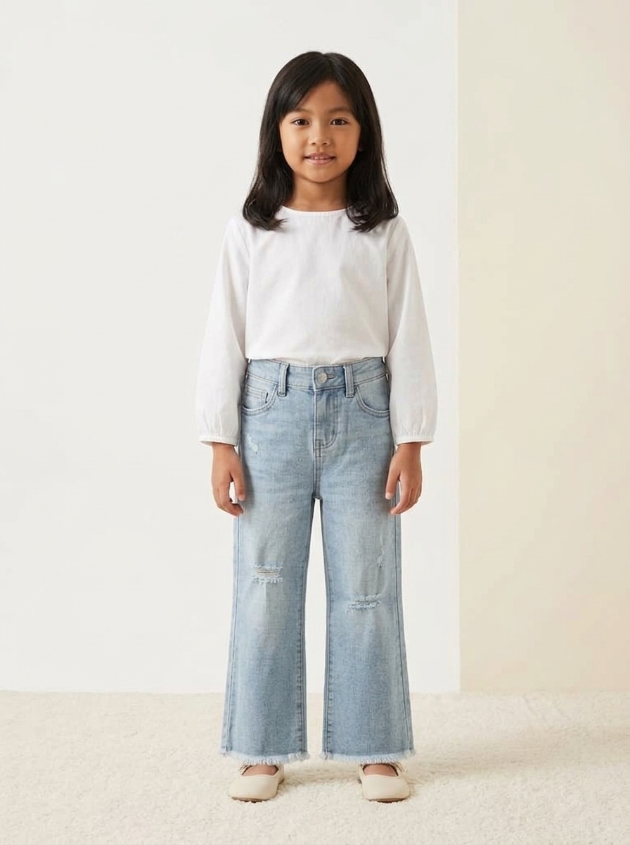 Pants Girl Lay Scratch Denim