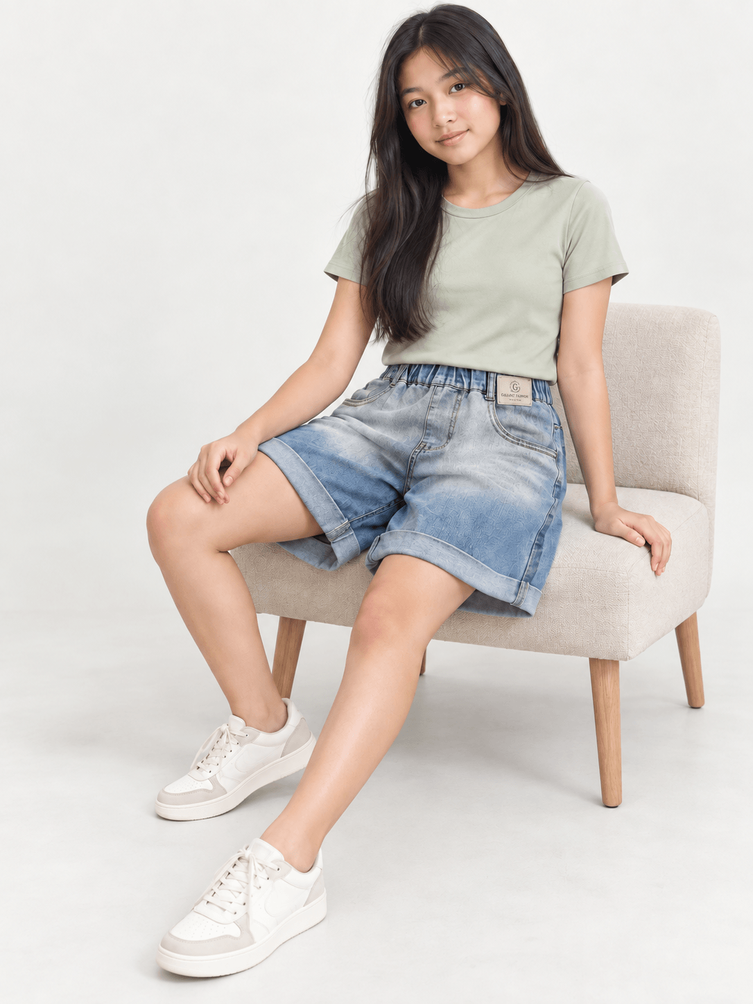 Pants Girl Short Ori Denim