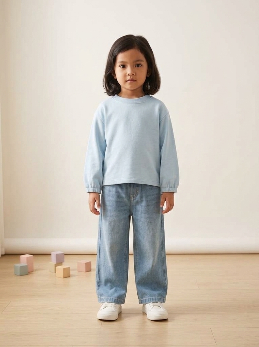 Set Girl Plaid Longsleeve Denim