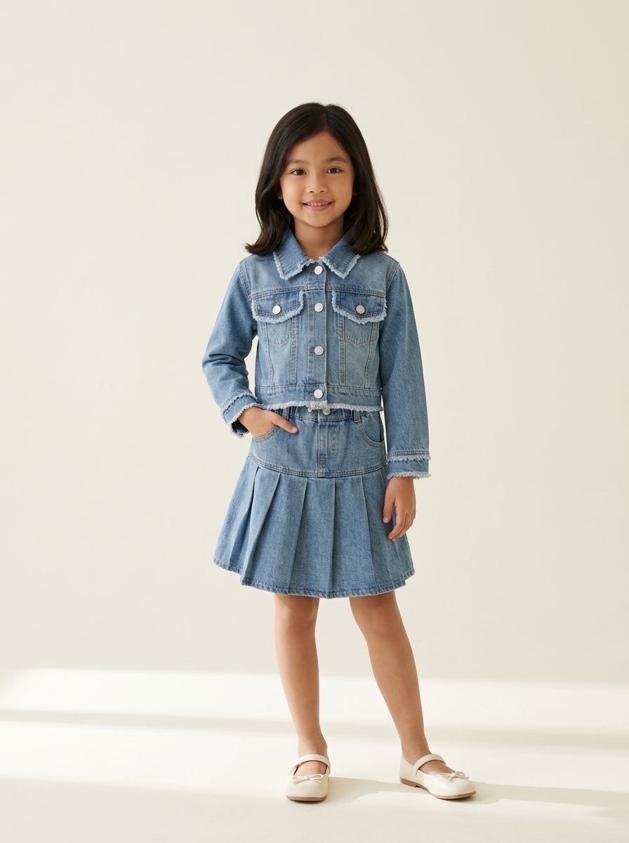 Set Girls Crow Skirt Denim
