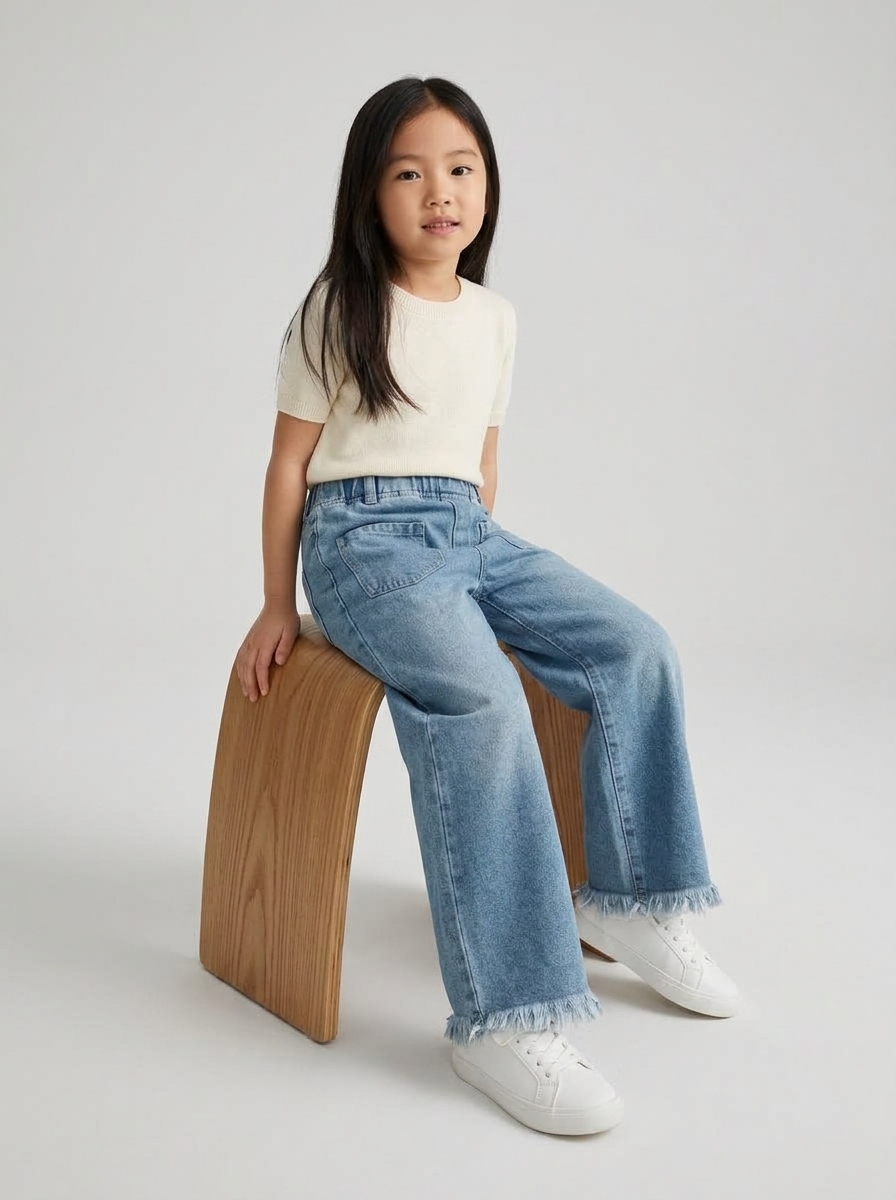 Pants Girl Beauty Check Denim
