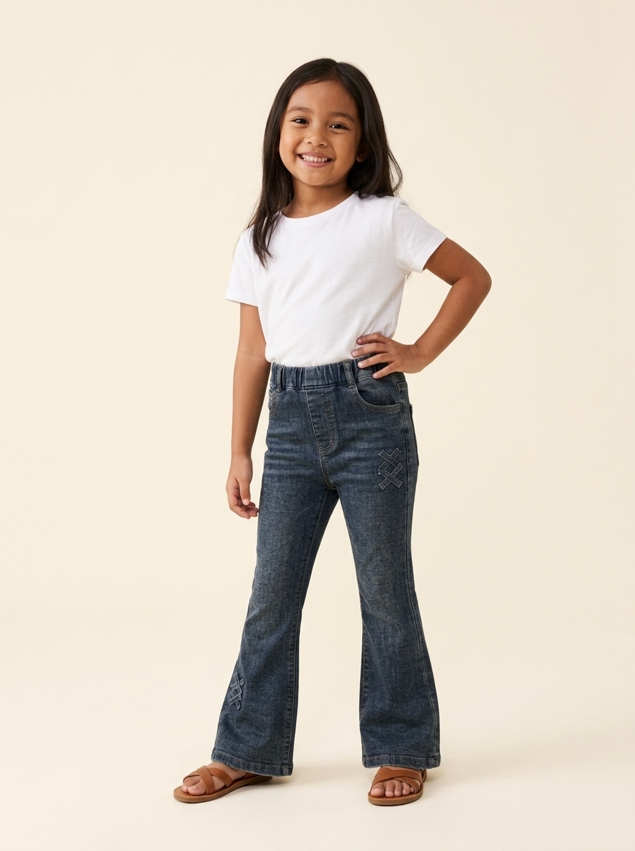 Pants Girl Midnight Lattice Flares